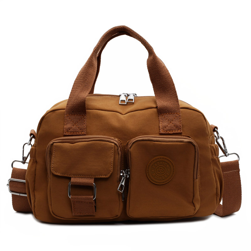 New fashionable multi-pocket women's bag, water-resistant nylon fabric bag, large-capacity hand-carry and one-shoulder crossbody bag for women going out Item Picture