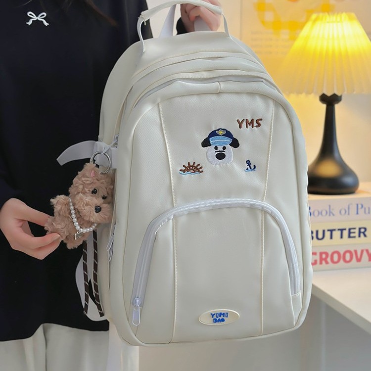 Junior high school girl's schoolbag, Korean style Instagram casual forest style, versatile, high appearance level girl's backpack, cute puppy backpack details Picture