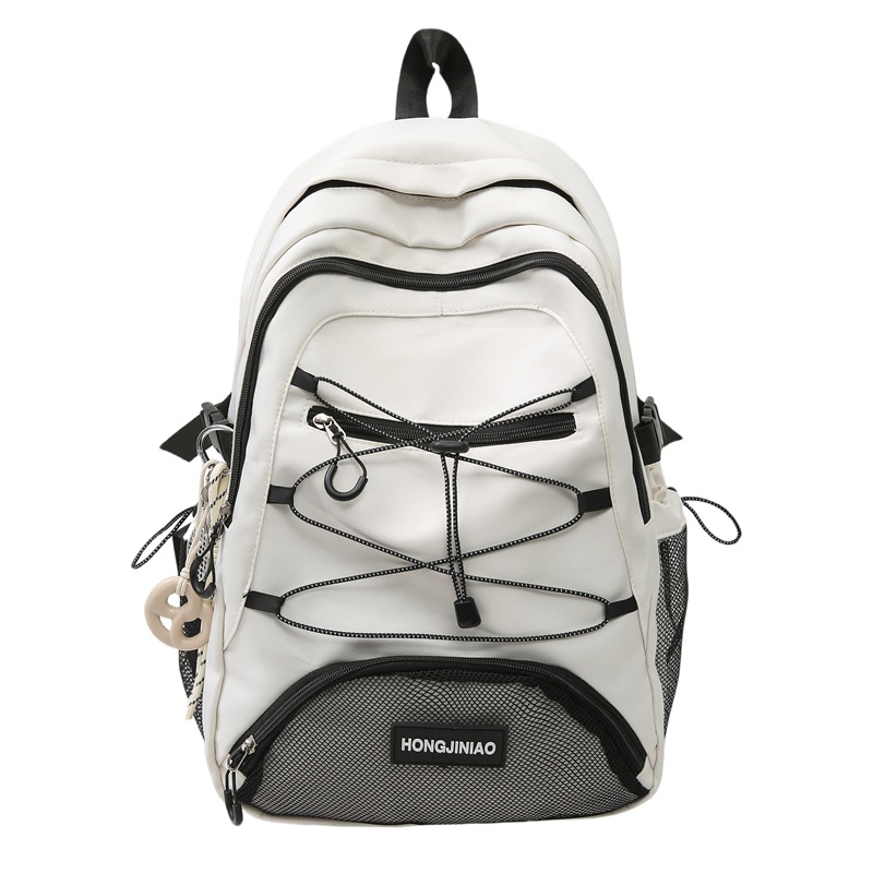New workwear-style schoolbag, fashionable for male and female college students, large-capacity backpack for junior and senior high school students, lightweight and versatile backpack Item Picture