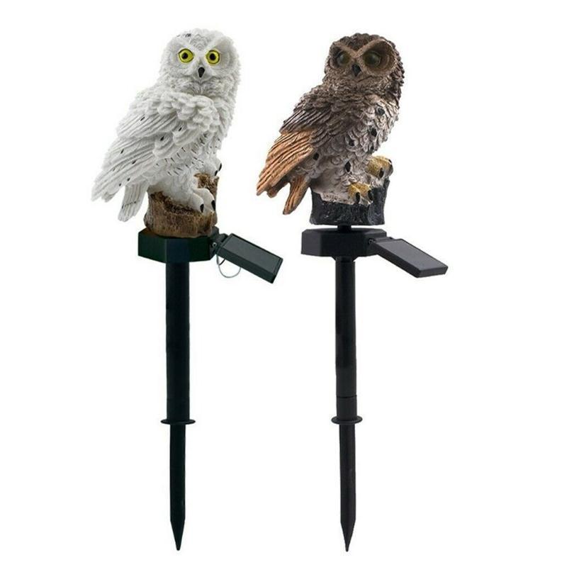 Cross-border solar owl lights, animal resin lights, courtyard garden lawn decorative ground insert lights, landscape night lights Item Picture