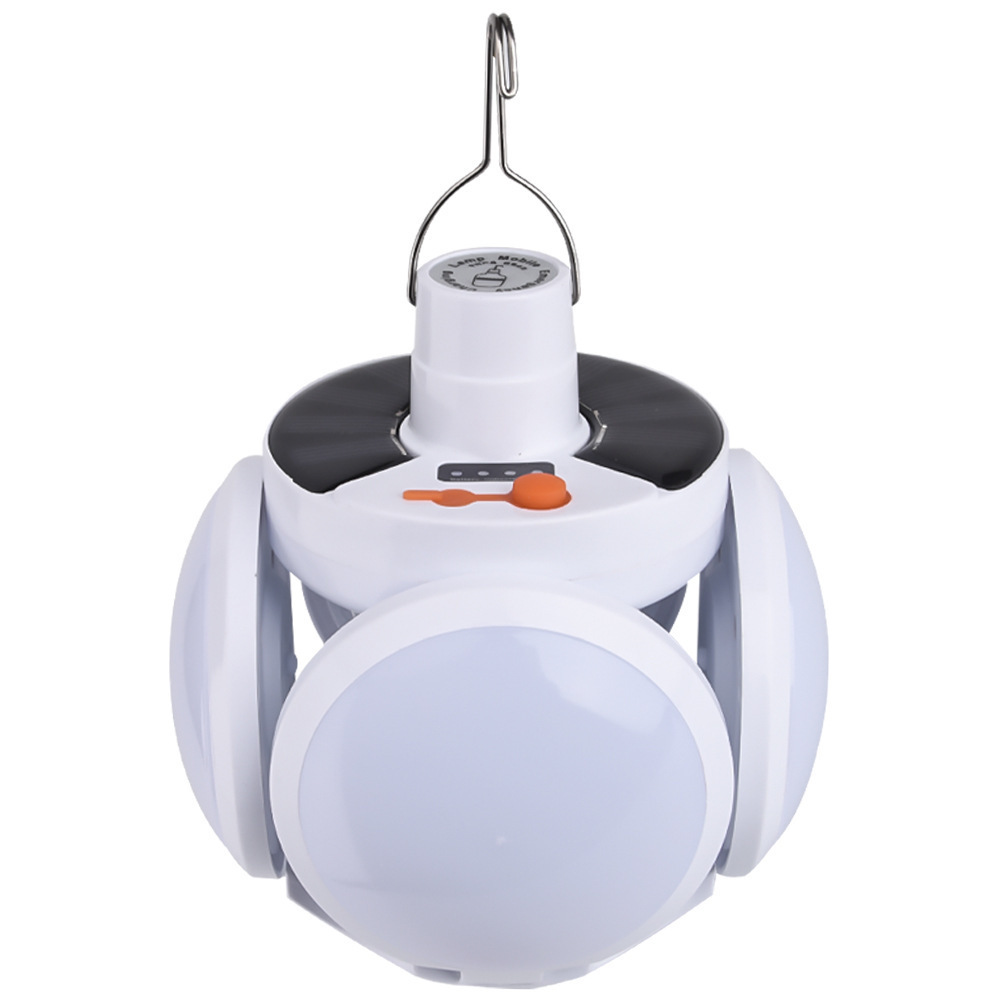 Solar-powered charging football lights, five-sided illuminated camping lights, led charging lights, emergency lighting for power outages at night market stalls Application Scenario