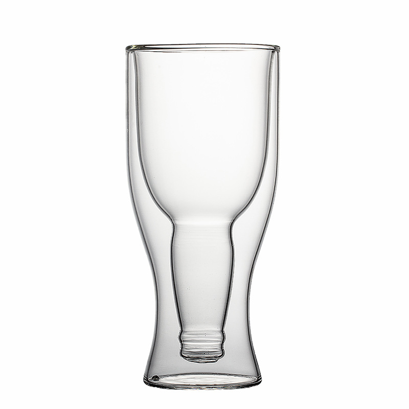 Transparent draft beer cups, high borosilicate glass cups, creative cold drink cups, cross-border double-layer beer cups, and logo advertising cups can be added Item Picture