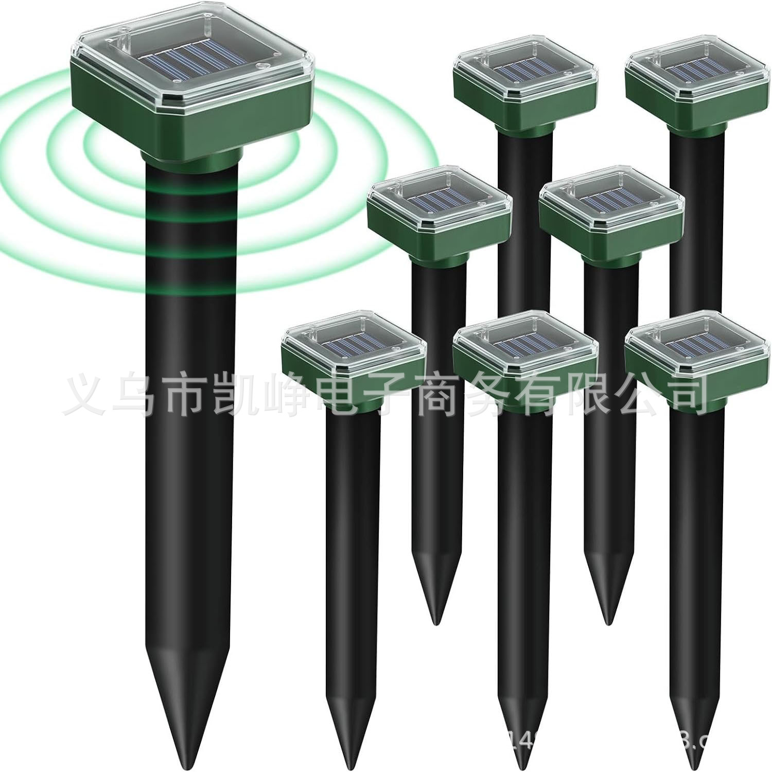 Solar-powered rat repellent, square courtyard light repellent, outdoor ultrasonic snake and dog repellent, farm bird repellent full figure