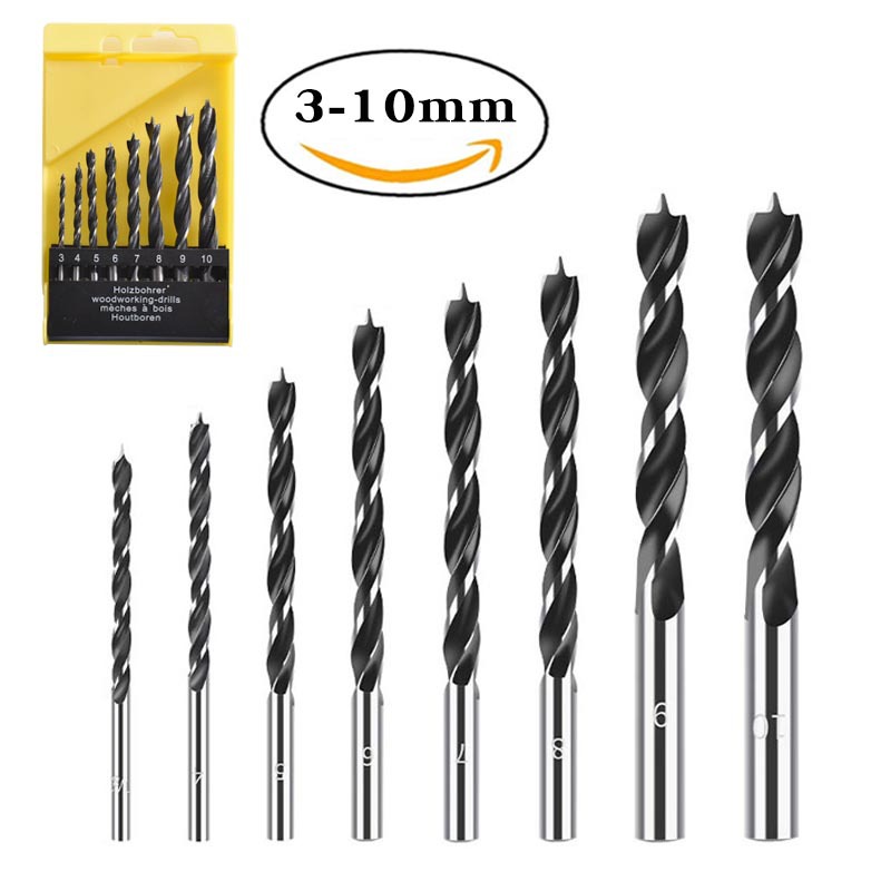 Wholesale of three-pointed woodworking twist drills, round-handled woodworking hole opening sets, hand electric drills, hole positioning tools, and woodworking drill bits full figure