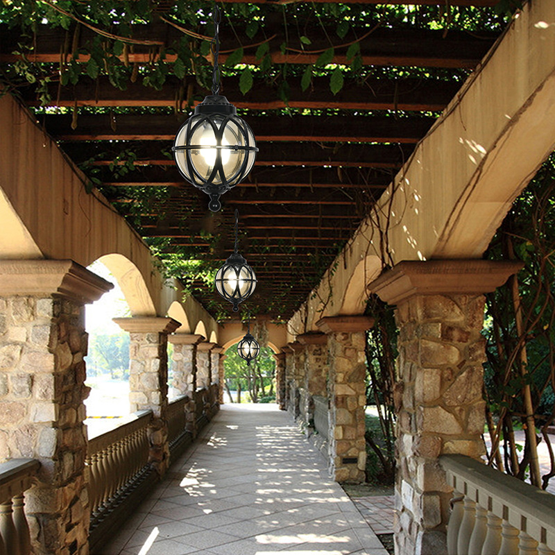 European-style chandeliers, outdoor waterproof and rust-proof garden lamps, corridor, aisle, balcony lamps, outdoor villa and garden small chandeliers Specification drawing