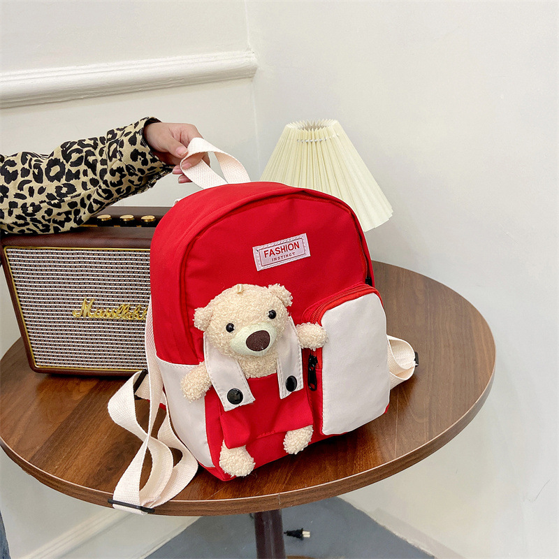 Wholesale of 2021 new cartoon children's schoolbags, cute little bear girls' bags for kindergartens and primary school students' backpacks Specification drawing