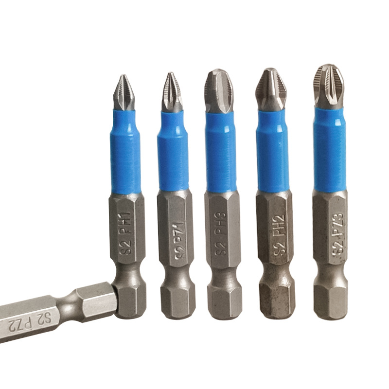 Yunbei PZ1/2/3 Blue leather screwdriver head Set PH1/2/3 Cross hand drill Electric Air Screwdriver tip Screw Screwdriver tip details Picture
