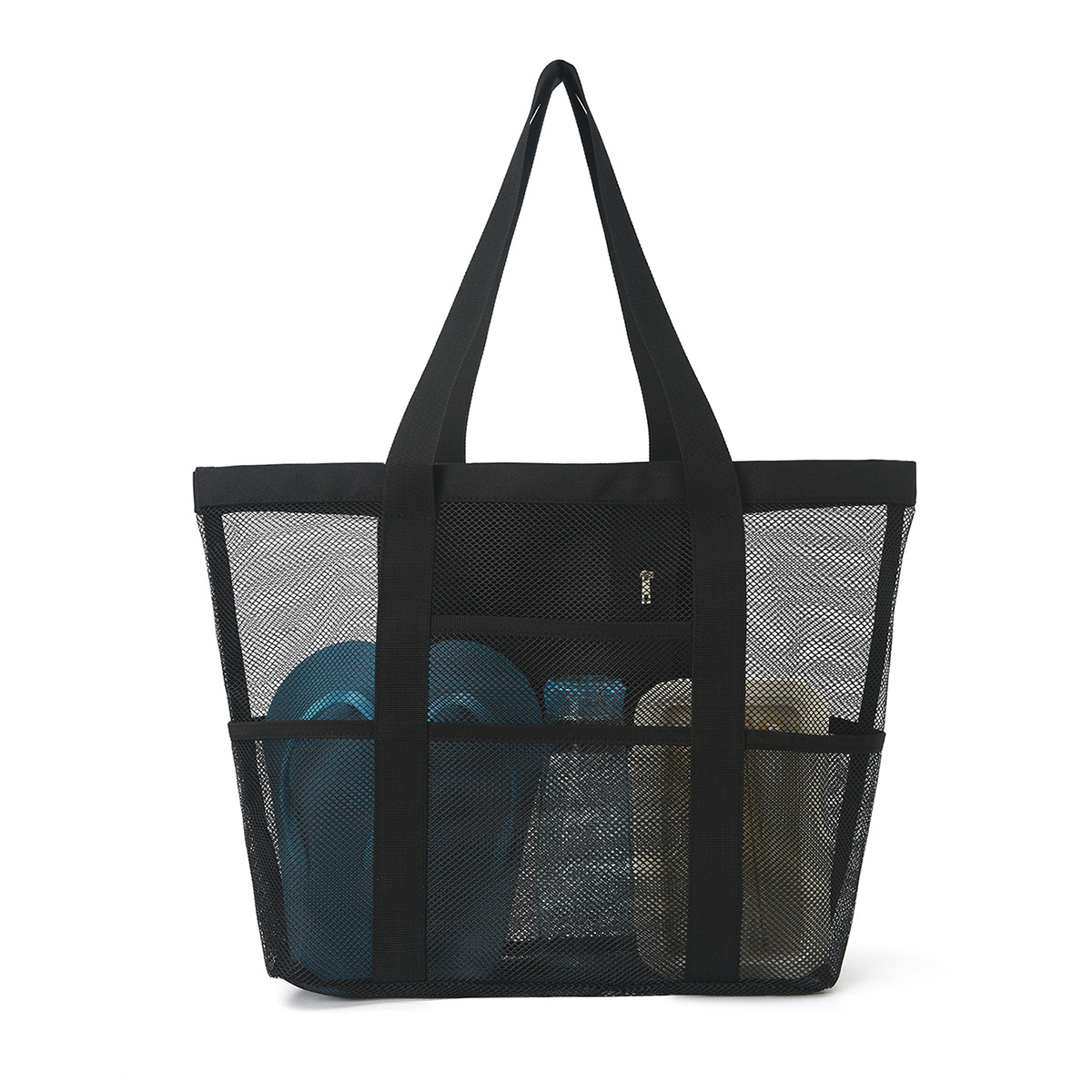 Amazon-style large-capacity toy storage 8-pocket bathroom bag, hand-held shoulder beach bag storage bag, bath bag Item Picture