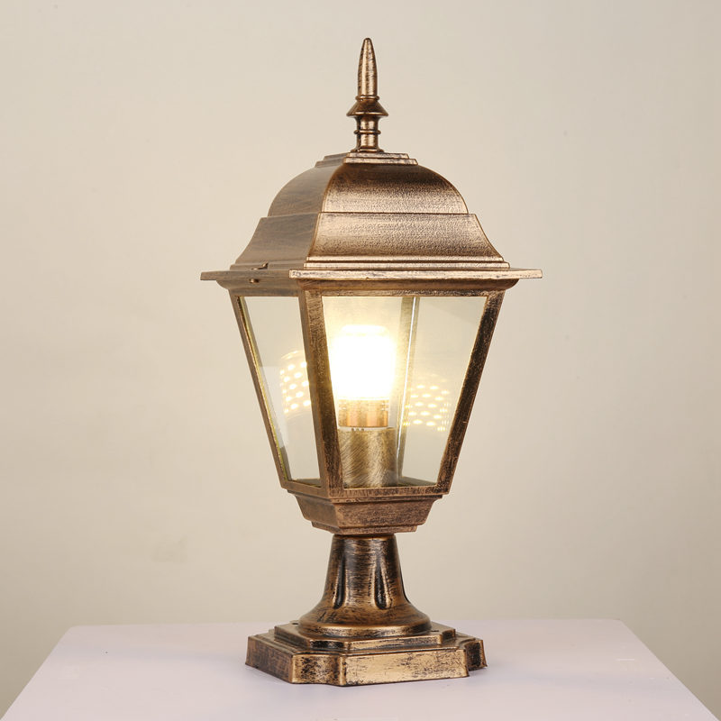 Outdoor fence lights, courtyard European-style villa exterior wall lights, door column lights, balcony corridor outdoor American-style simple column head lights Specification drawing