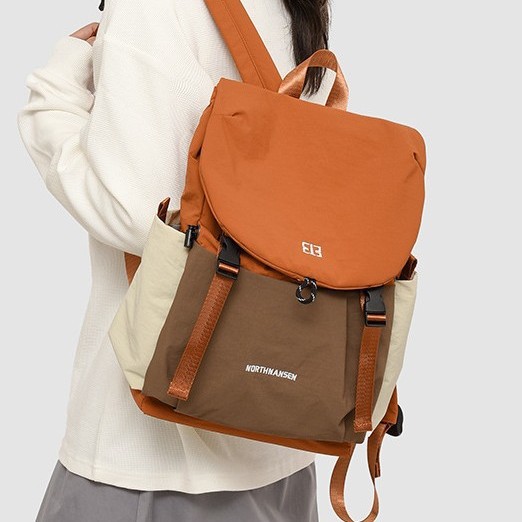 Color-blocking backpack, large-capacity student backpack, lightweight and versatile, waterproof backpack, trendy outdoor backpack suitable for both men and women Specification drawing