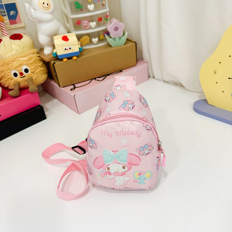 2024 Winter New children's bag, ins Korean cartoon chest bag, lightweight and fashionable travel crossbody backpack for boys and girls Specification drawing