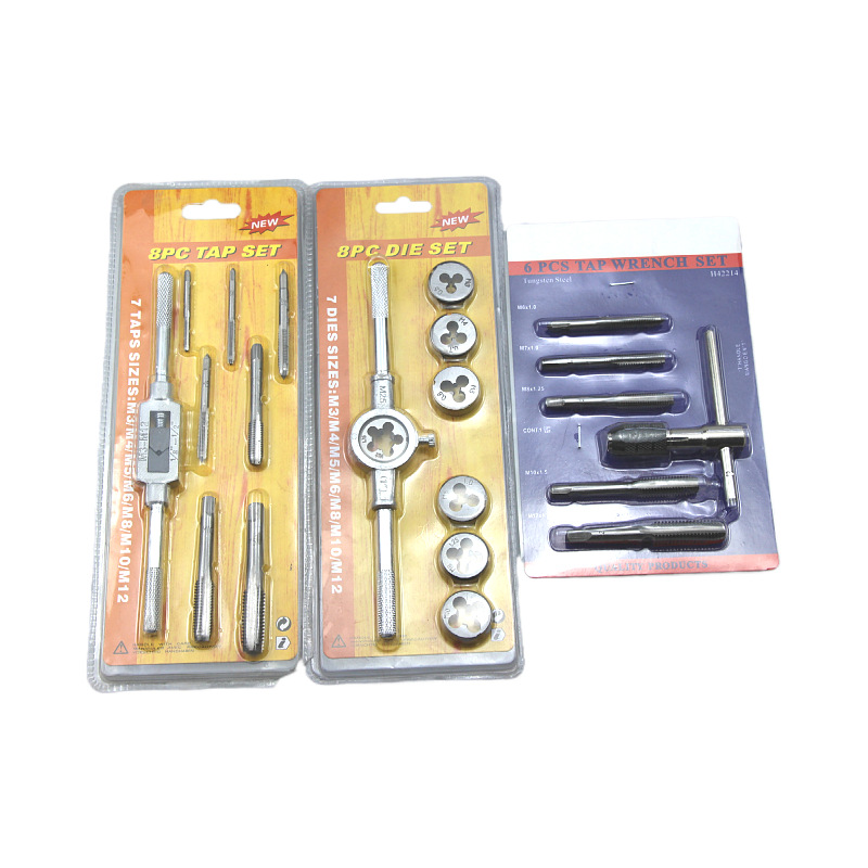Wholesale of metric alloy steel tap and die combination sets, taps, wrenches, winch stands, manual special hardware tools Specification drawing