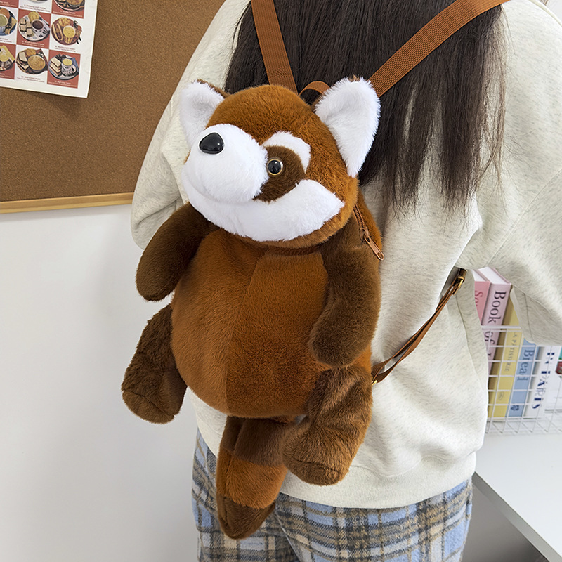 A cute cartoon little bag, a versatile and multi-functional single-shoulder bag for women's commuting. A new little raccoon doll children's backpack details Picture