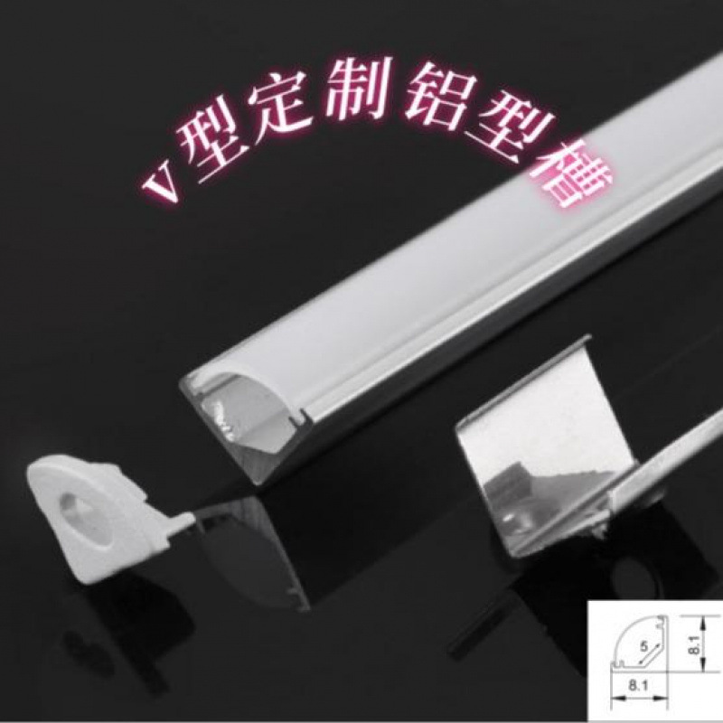 High-voltage, driver-free, 220v led light strip with aluminum groove and milky white cover, V-shaped right-angle hard light strip for display cabinets, wine cabinets and shoe cabinets details Picture