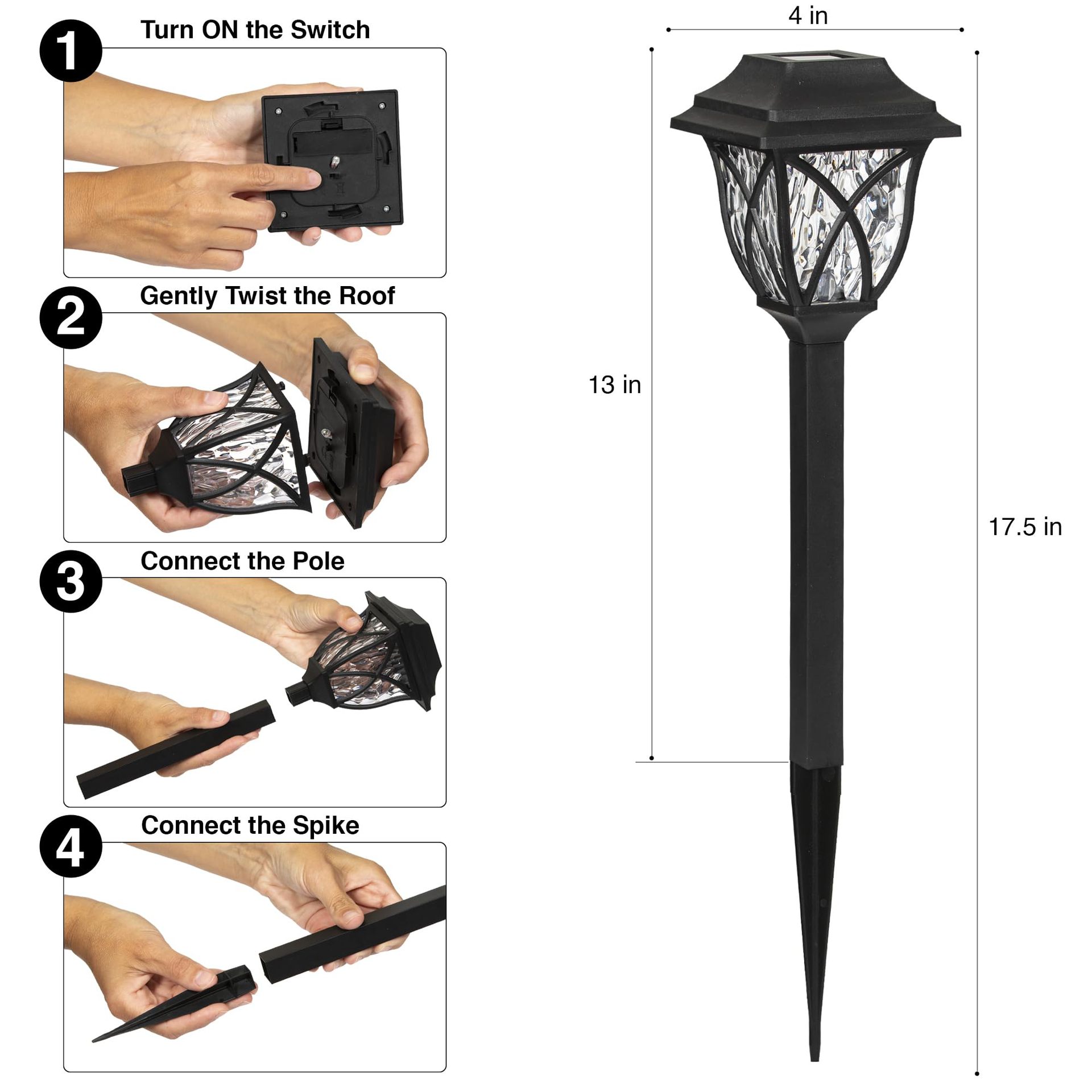 Solar LED lawn lights, outdoor waterproof square retro solar garden lights, outdoor solar garden lights Application Scenario