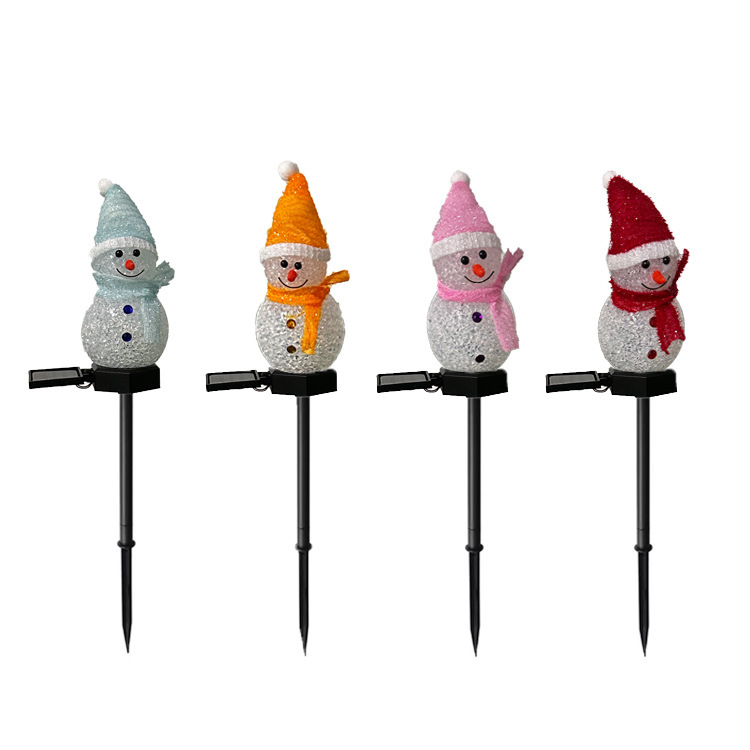 Snowman-shaped solar landscape lights, lawn lights, garden villa sets, Christmas lights, outdoor decorations, waterproof grass Item Picture