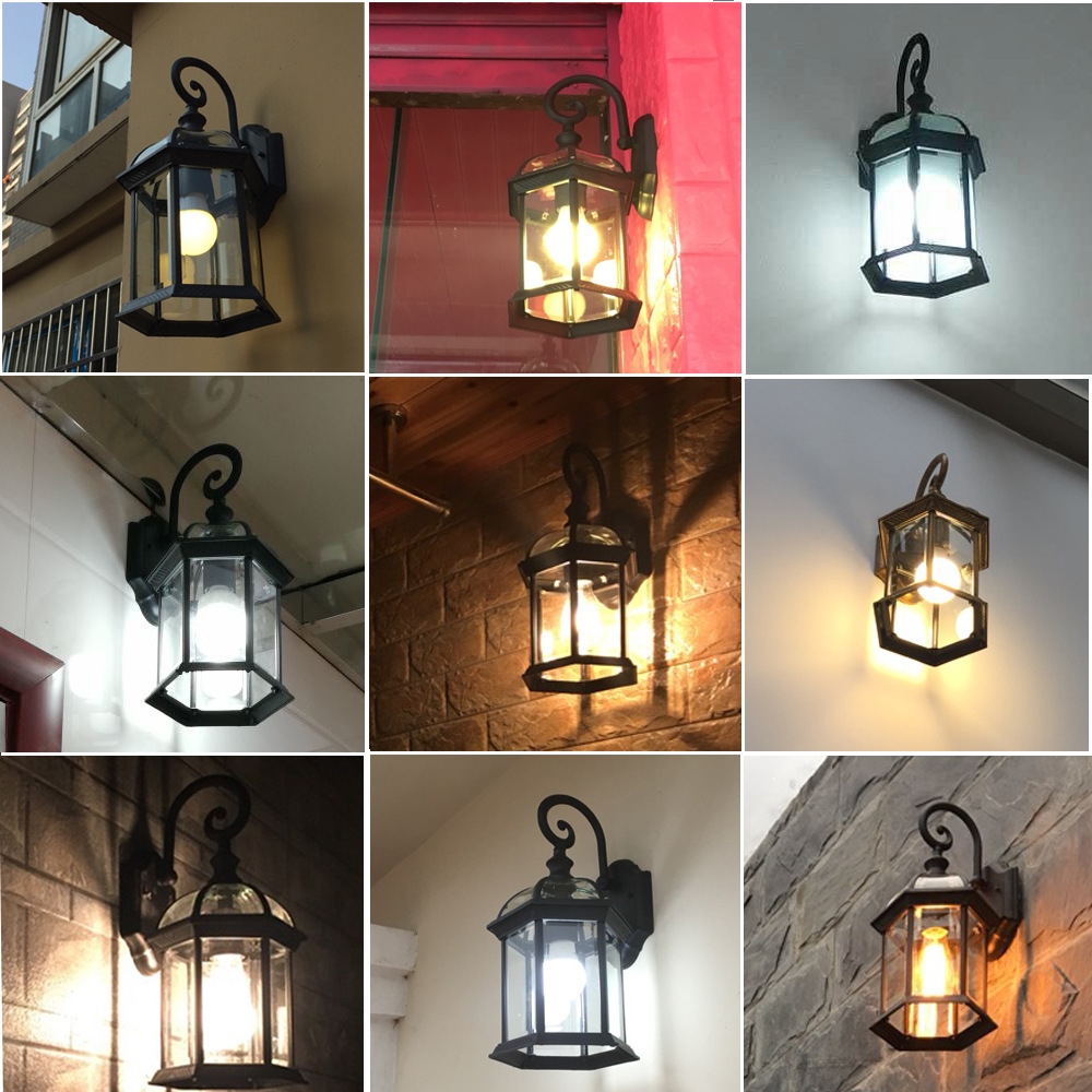 European and American style retro wall lamps, simple LED lights for living room corridors, outdoor villa balconies, waterproof outdoor corridor lights details Picture