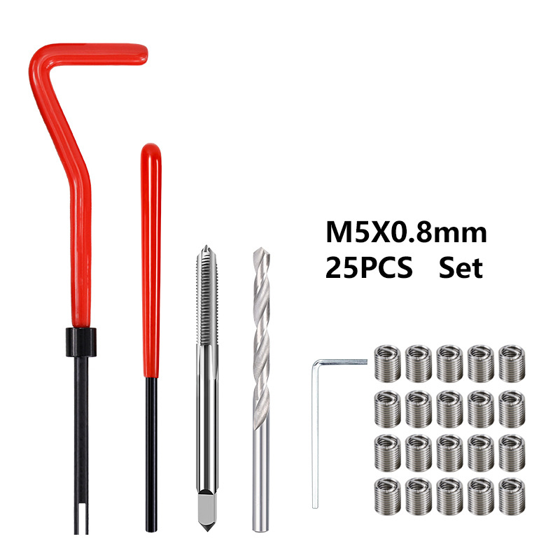 Cross-border ebay bestseller wholesale M2-M16 thread repair set, 25-piece set of thread auto repair tools undefined