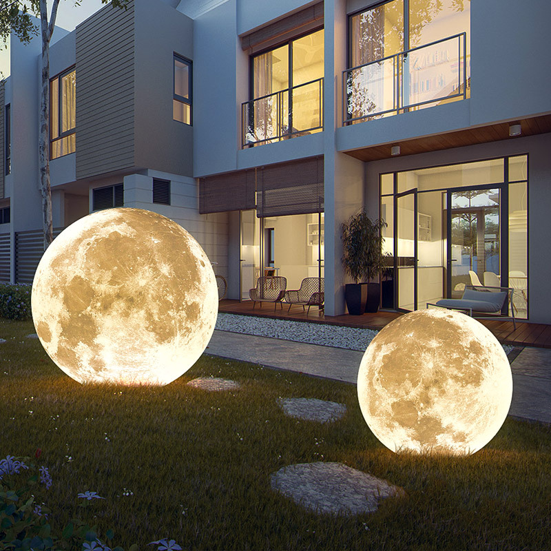 Lawn lights, outdoor moon lights, courtyard garden lighting atmosphere, park landscape lights, designer creative moon ground lights details Picture