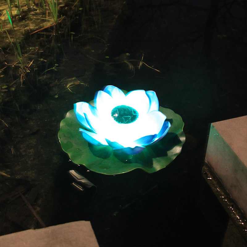 Outdoor waterproof pond float lamp, solar lotus lamp, solar garden lamp, villa courtyard wishing lotus leaf lamp Specification drawing