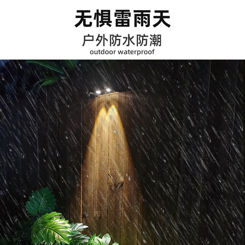 Cross-border solar outdoor garden lights, household outdoor lights, wall washing lights, bright garden solar wall lights in the dark Specification drawing