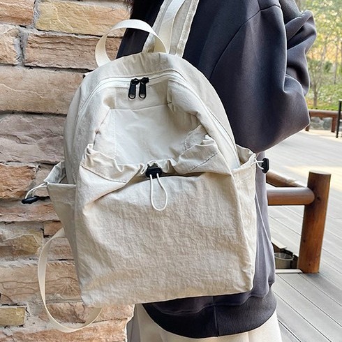 Korean version large-capacity backpack for women, fashionable and lightweight multi-layer travel backpack, women's nylon ultra-light waterproof travel schoolbag details Picture