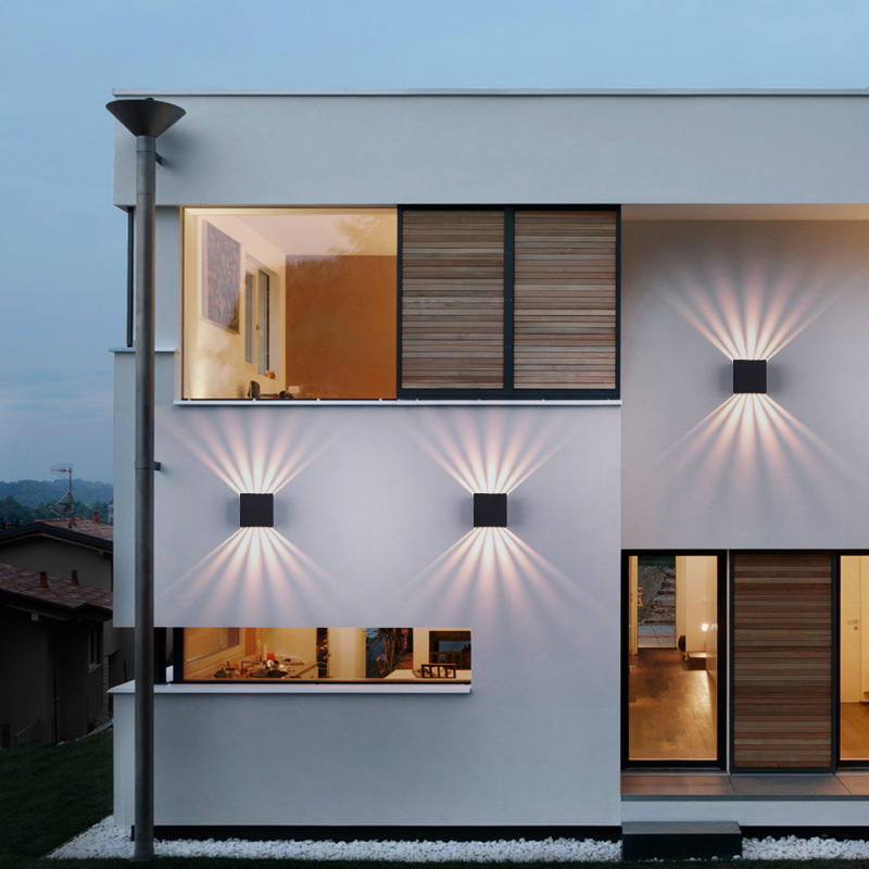 Outdoor wall lamp, bedroom, bedside, living room, outdoor staircase, corridor, hotel, square LED, modern, simple and waterproof wall lamp Specification drawing