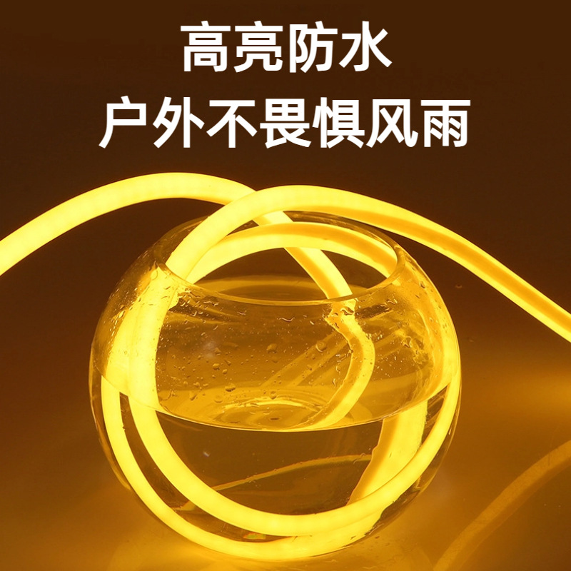 New LED circular solar light, engineering courtyard, villa, garden atmosphere, outdoor waterproof soft light strip Application Scenario
