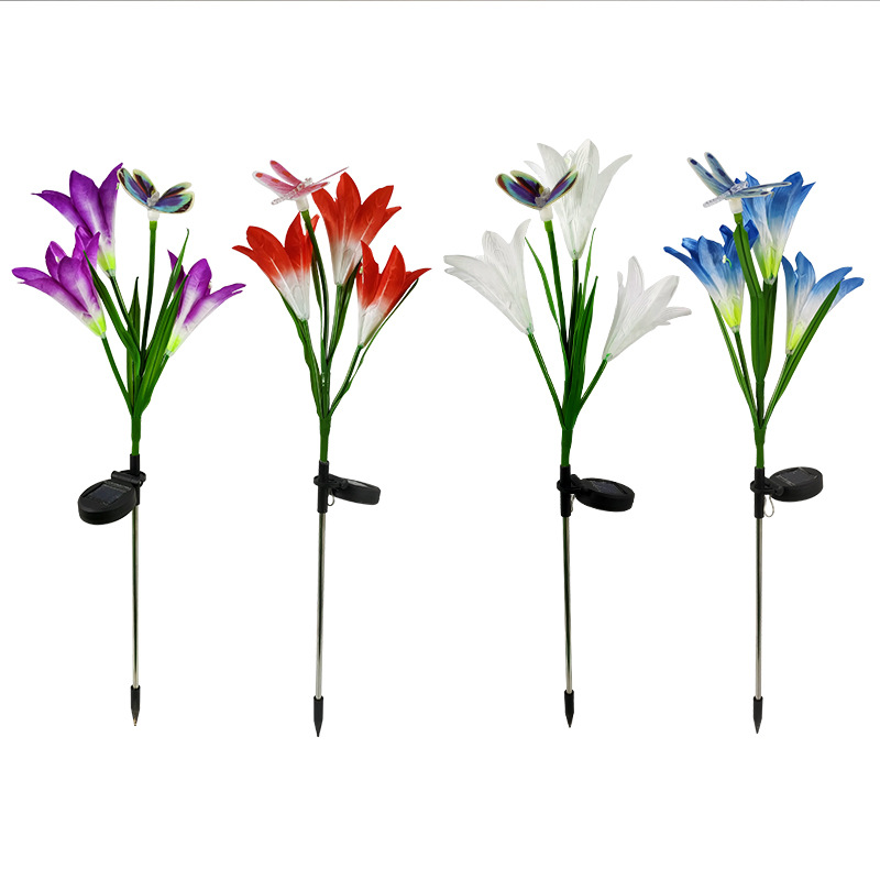 led solar lawn lights, solar lily flower lights, outdoor courtyard park led garden decorative ground lights Item Picture