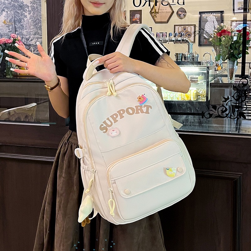 A simple and versatile backpack for women, a large-capacity computer travel backpack for women, a schoolbag for junior high school, senior high school and college students, and for men details Picture