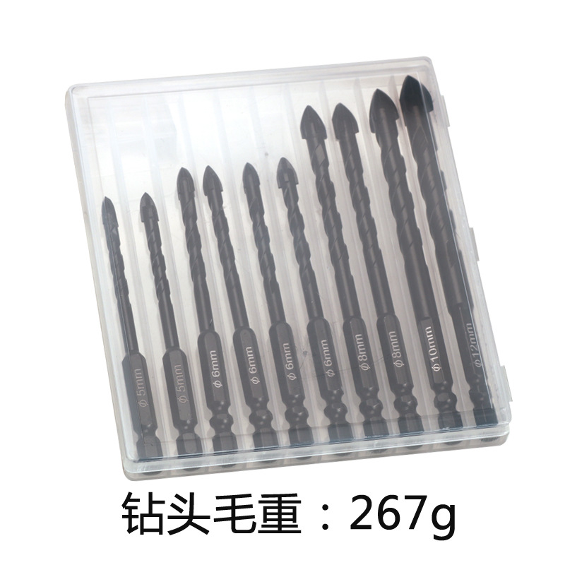 Four-edge King Drill hexagonal cross ceramic drill bit, glass concrete drilling alloy drill bit, and various models are complete Application Scenario