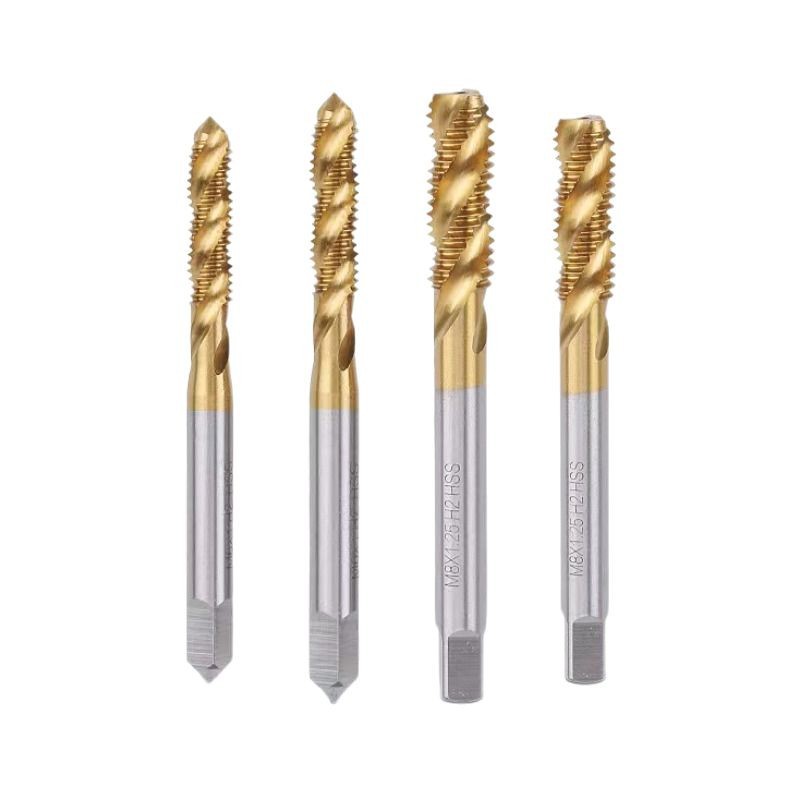 Titanium-coated spiral groove machine taps M3, M4, M5, M6 chip removal taps M8, M10, M12 blind hole spiral taps Item Picture