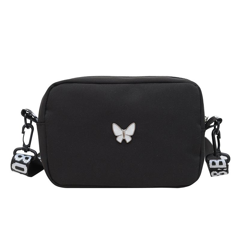 wholesale elegant butterfly simple small bag women's nylon cloth wide shoulder strap underarm bag casual shoulder solid color crossbody bag Application Scenario