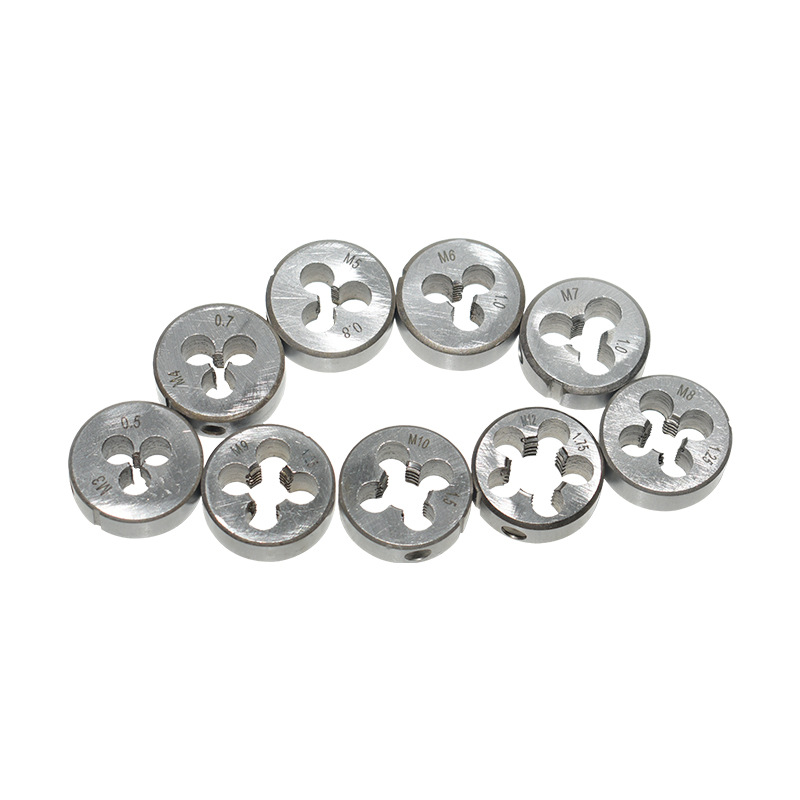Factory direct sales of high-hardness hand tap threading tools with round die threads, national standard coarse threads m3-m12 round die threads Item Picture