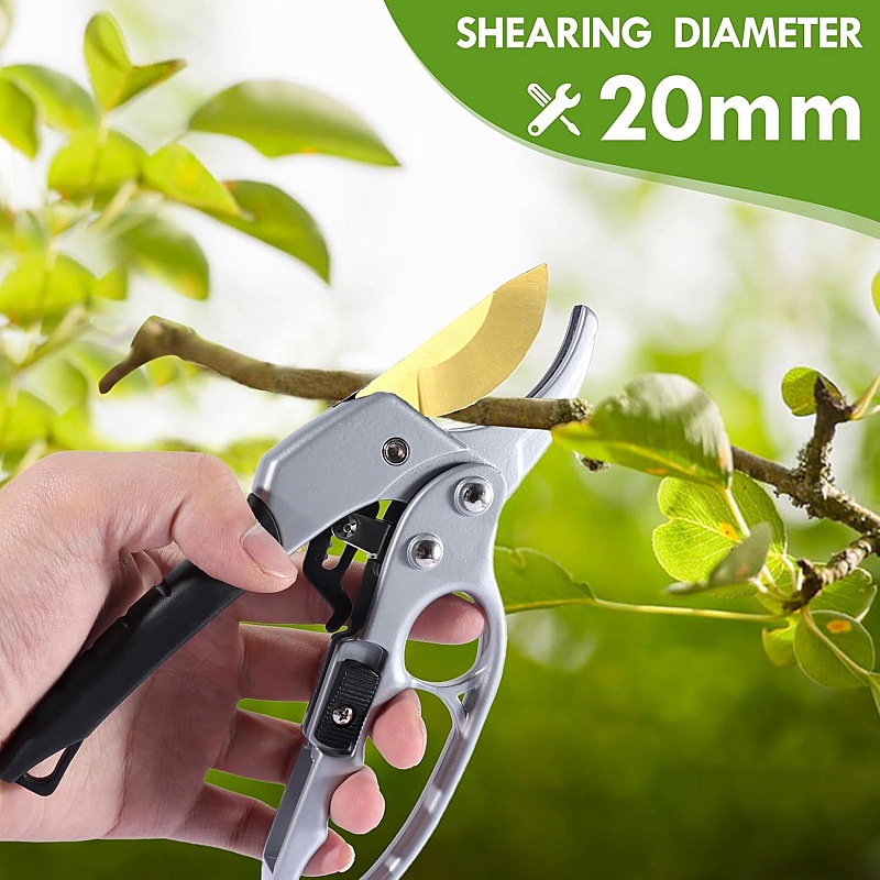 Cross-border best-selling segmented ratchet shears SK5 titanium scissors, garden shears, gardening shears, pruning shears, garden tools details Picture