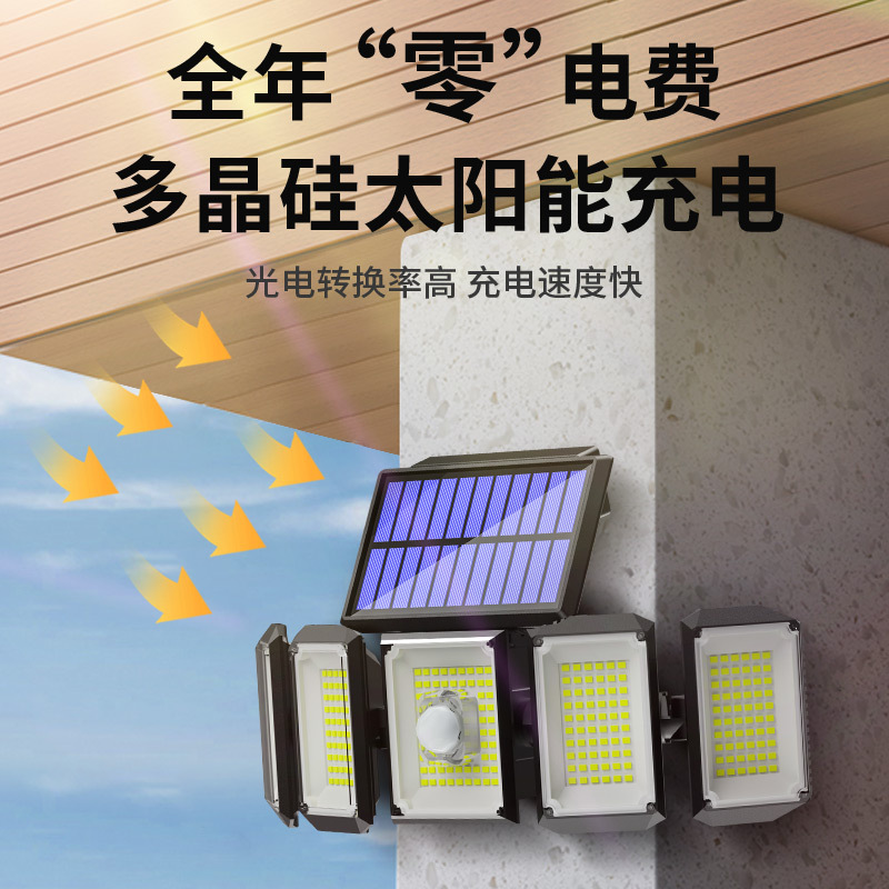 Cross-border new solar lamps, outdoor garden lamps, human-sensing garage street lamps, household fence solar wall lamps Specification drawing