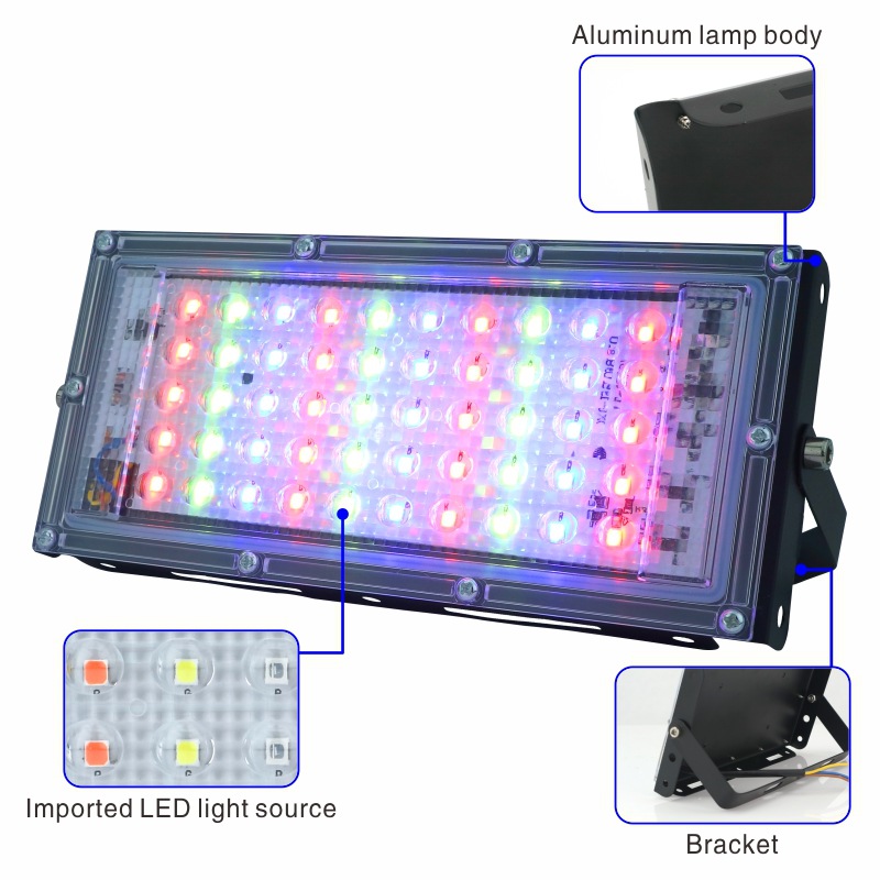 LED floodlight, floodlight, dot floodlight, 50W outdoor lighting lamp, cross-border 220V bare lamp Application Scenario