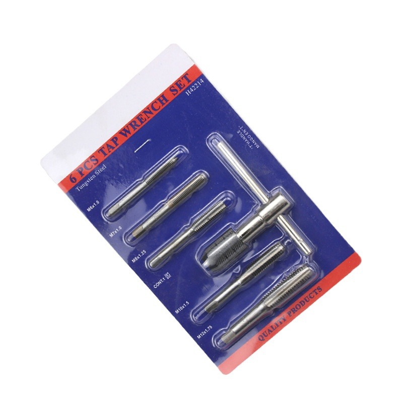 Factory direct sales of 6PC taps, thread winches, hand tools, 6-piece set, tap winch set, hand taps Item Picture