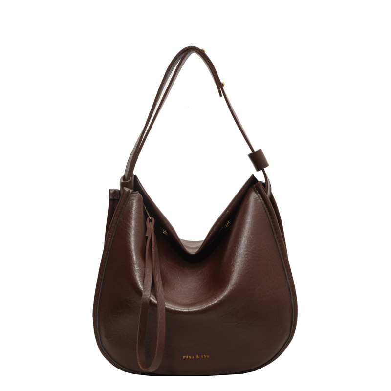 Bag Girl 2023 New Niche large-capacity soft leather underarm tote bag, a high-end casual and laid-back crossbody bag Item Picture