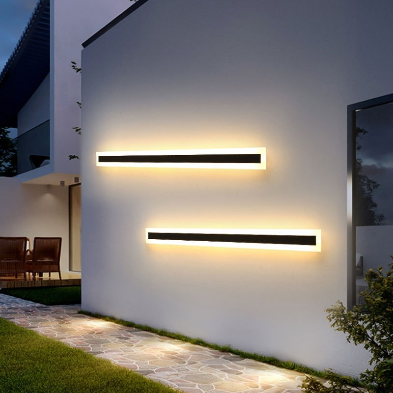 Cross-border LED long strip wall lamp, outdoor lamp, stepless dimming, three-color light, RGB color light, 110V wide voltage memory function Application Scenario