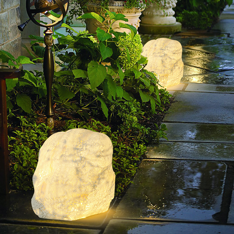 Lawn lights, outdoor waterproof courtyard landscape lights, garden villa stone resin waterproof floor lights, simulated stone lamps Specification drawing