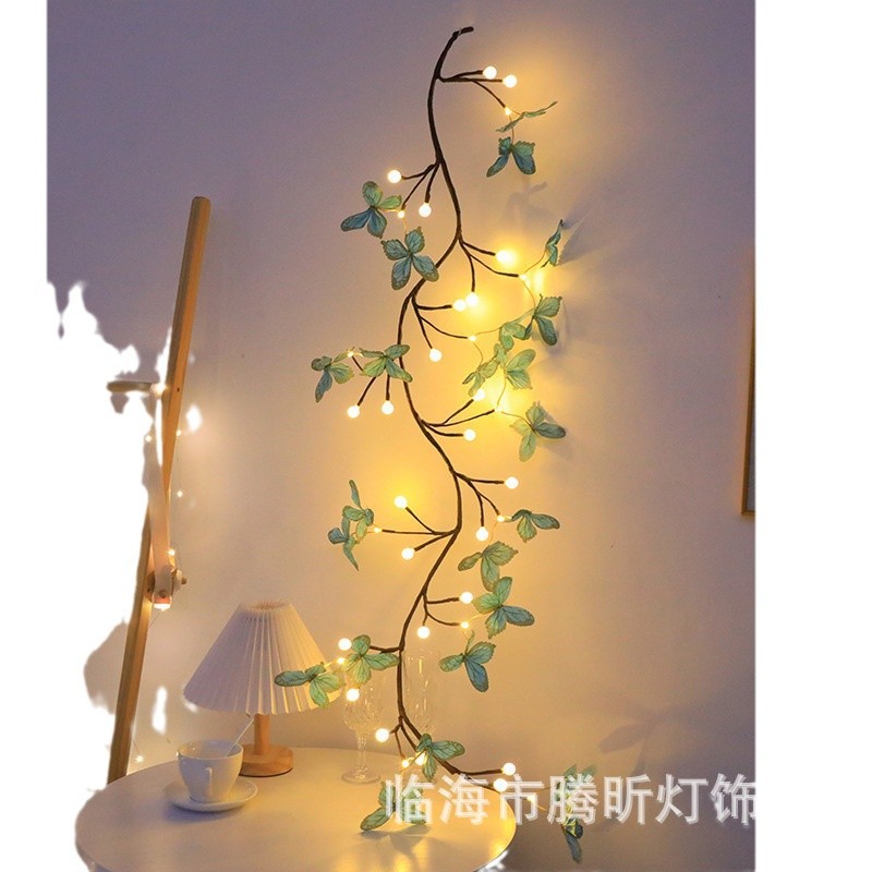 LED butterfly tree vine lamp, flexible shape, peach blossom, cherry blossom vine lamp, maple leaf macaron rose lamp Item Picture