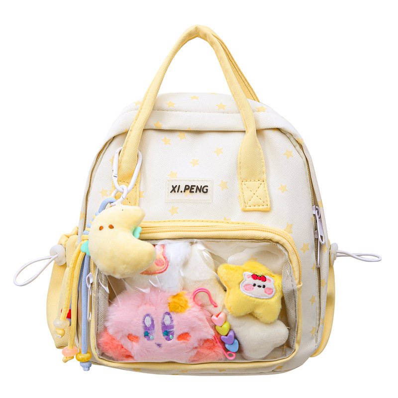 A super cute new Japanese-style Instagram backpack in the 2D world, a transparent and cute girl's backpack, and a cute college student's schoolbag Item Picture