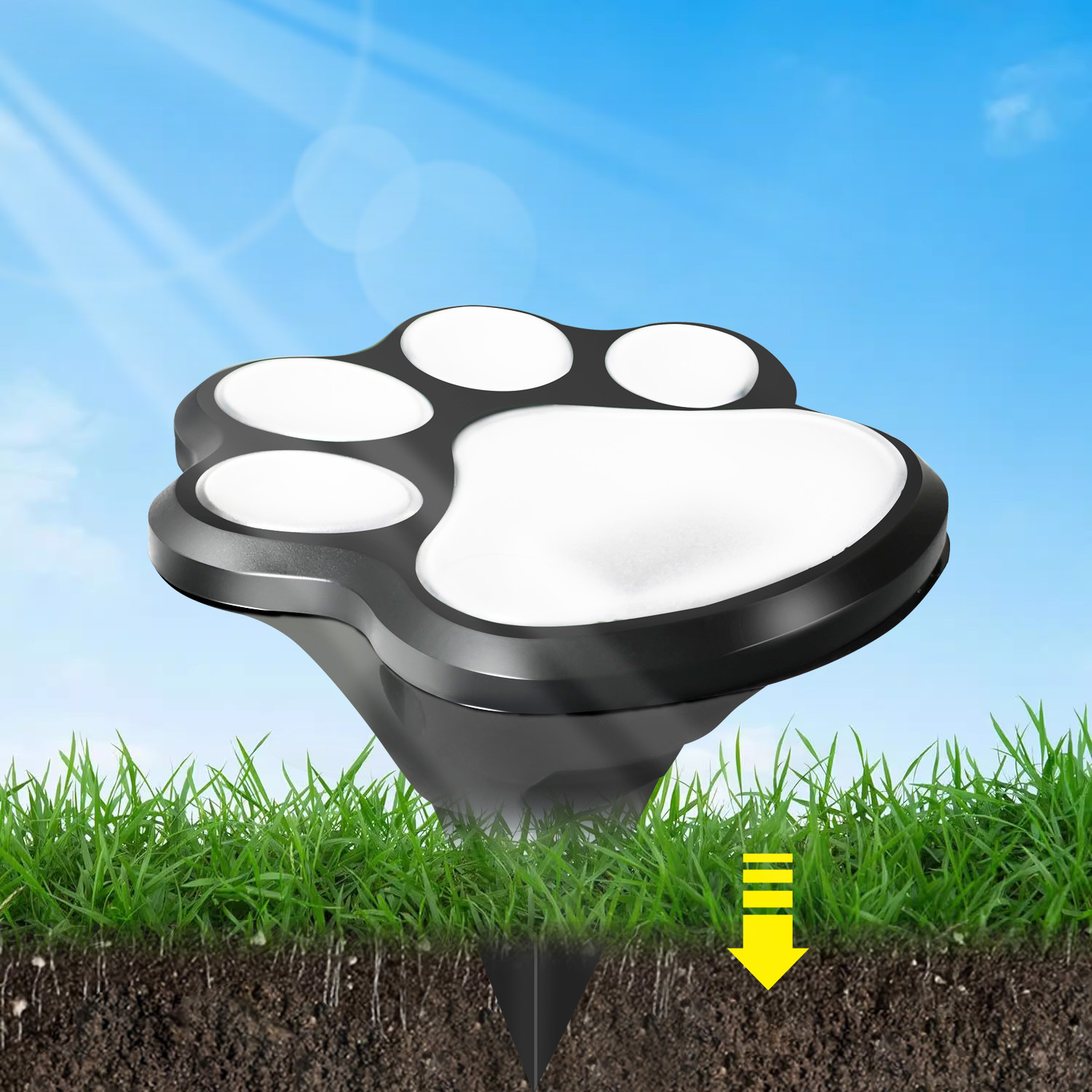 New solar cat paw lights, outdoor creative animal foot decoration lights, garden and courtyard waterproof lawn lights are in stock Application Scenario