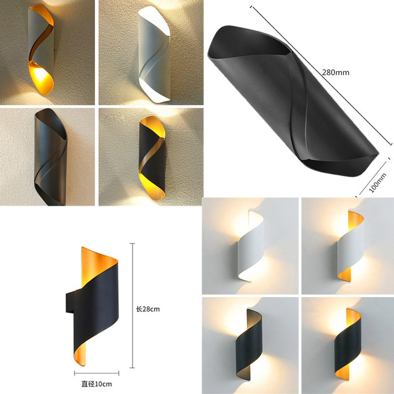 Outdoor led simple waterproof wall light, round aluminum material, corridor, balcony, passageway, hotel staircase, acrylic cross-border full figure