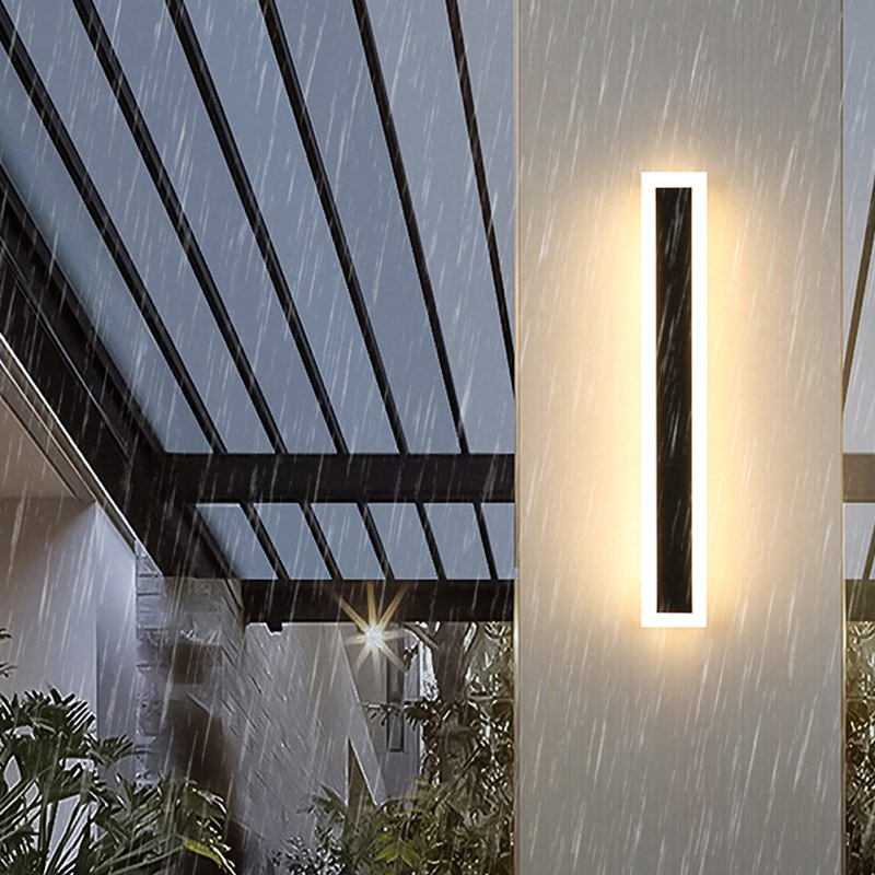 Minimalist long strip outdoor waterproof LED wall lamps, decorative background wall lamps, engineering wall-washing lamps, villa gate and courtyard lamps Specification drawing