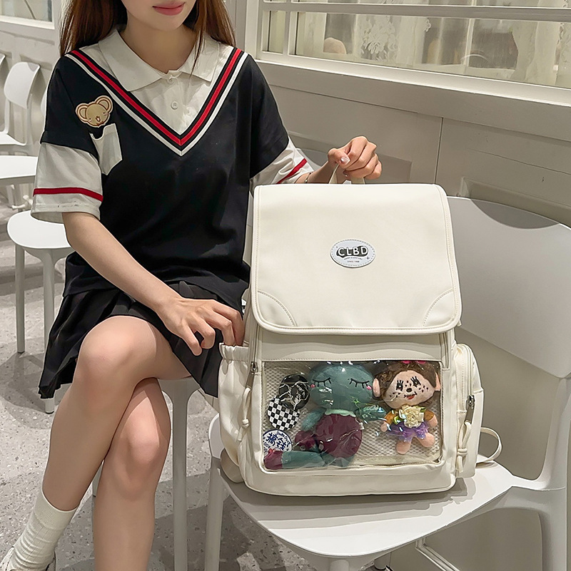 ins High-appearance-level transparent pain-relieving bag for primary school students from grades three to six, large-capacity school backpack for junior high school students full figure