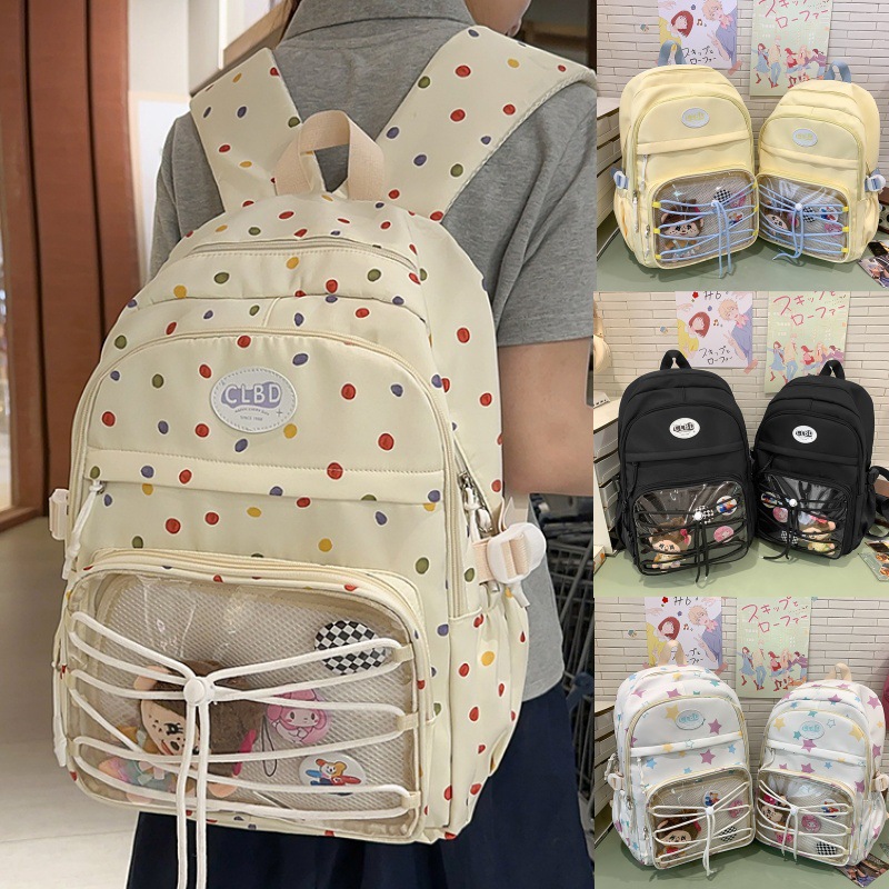 2025 High school and junior high school student backpack, Korean version travel and leisure computer backpack, Backpack, large capacity Schoolbag for girls full figure