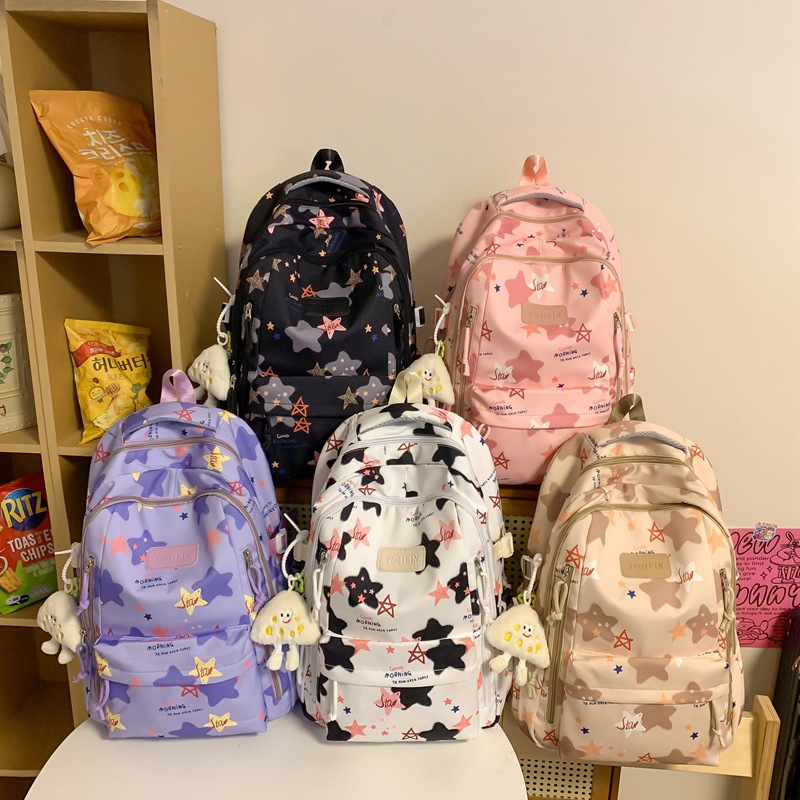 Cool and trendy backpack for junior and senior high school students, large-capacity, personalized, girlish printed travel and outdoor casual backpack Specification drawing