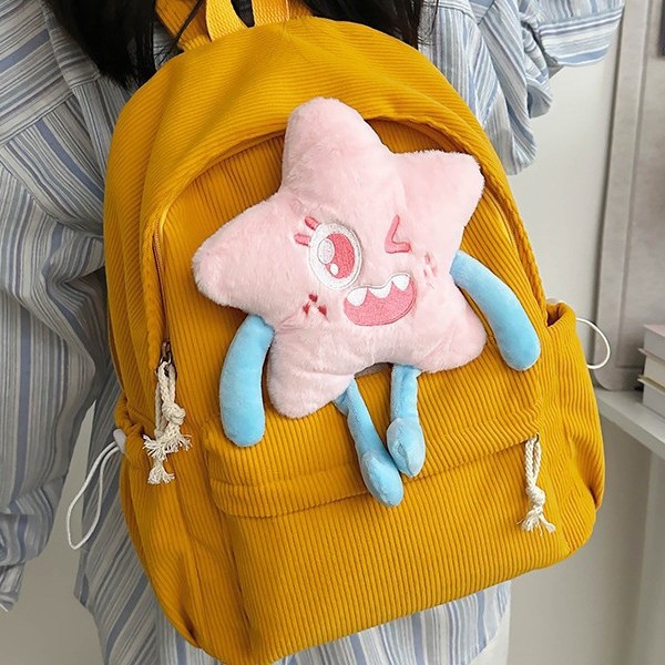A new Japanese-style cute star-shaped backpack, a versatile large-capacity schoolbag, a high-appearance-level casual bag for girls, and a travel backpack Specification drawing